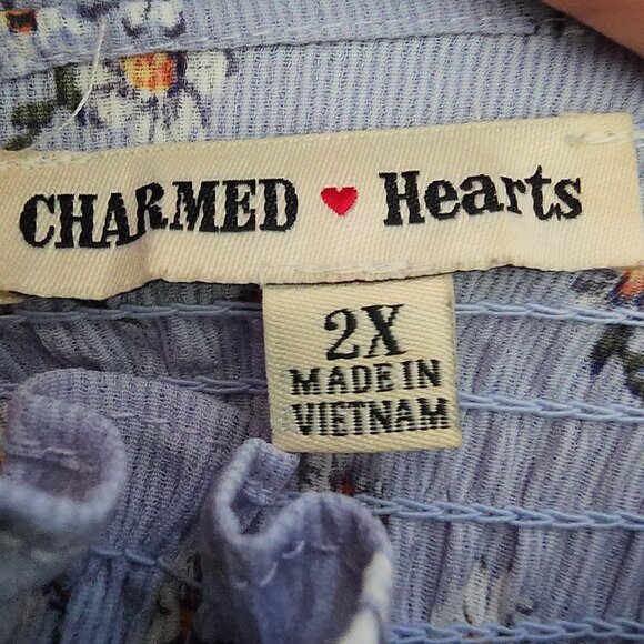 Charmed Hearts Floral House Dress - With Elastic From The Chest Size 2XL - Picture 6 of 6